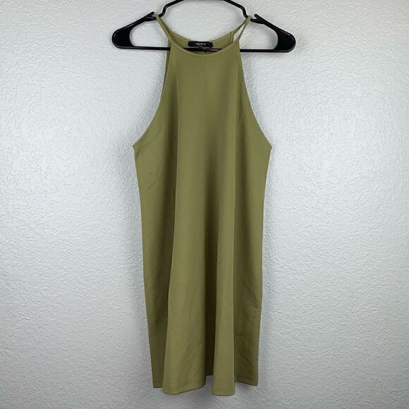 Forever 21 Womens Stretch Halter Neck Sleeveless Tank Dress Green Medium - Picture 1 of 10